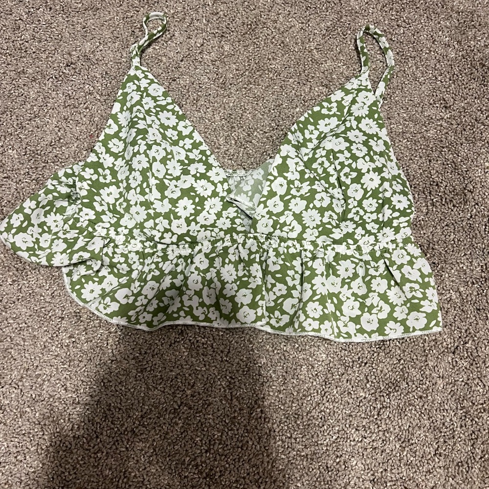 Green Floral Women's Top
